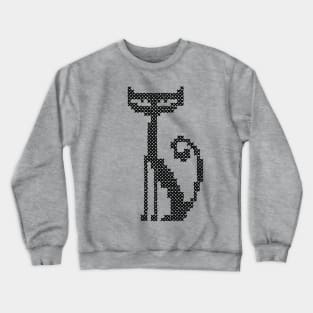 Cross Stitch Black Cat Crewneck Sweatshirt